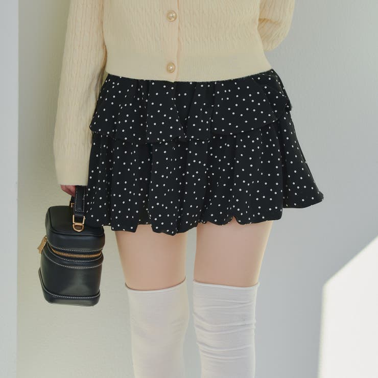 ブラック系 | 2段バルーンミニスカート | RMAF　NICE CLAUP / OLIVE des OLIVE