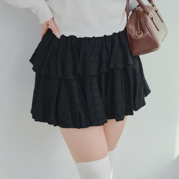 ブラック | 2段バルーンミニスカート | RMAF　NICE CLAUP / OLIVE des OLIVE