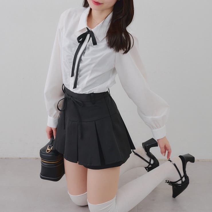 リボン付プリーツスカパン | RMAF　NICE CLAUP / OLIVE des OLIVE | 詳細画像4 