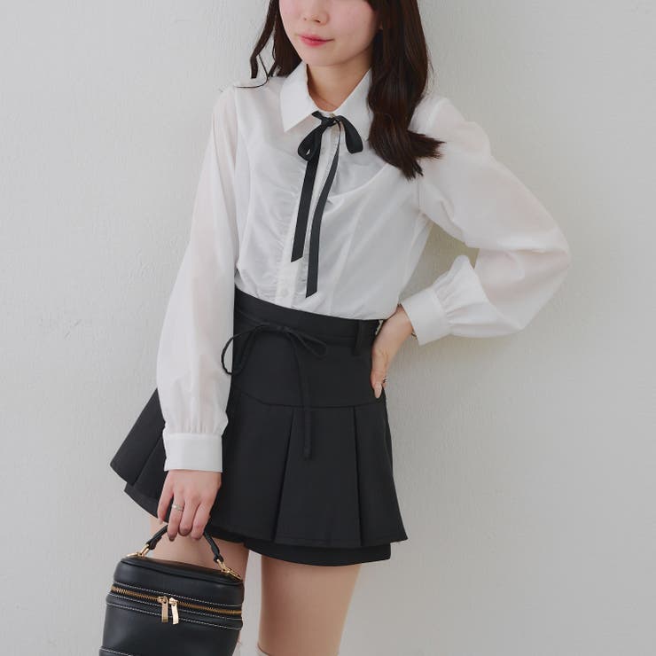 リボン付プリーツスカパン | RMAF　NICE CLAUP / OLIVE des OLIVE | 詳細画像6 