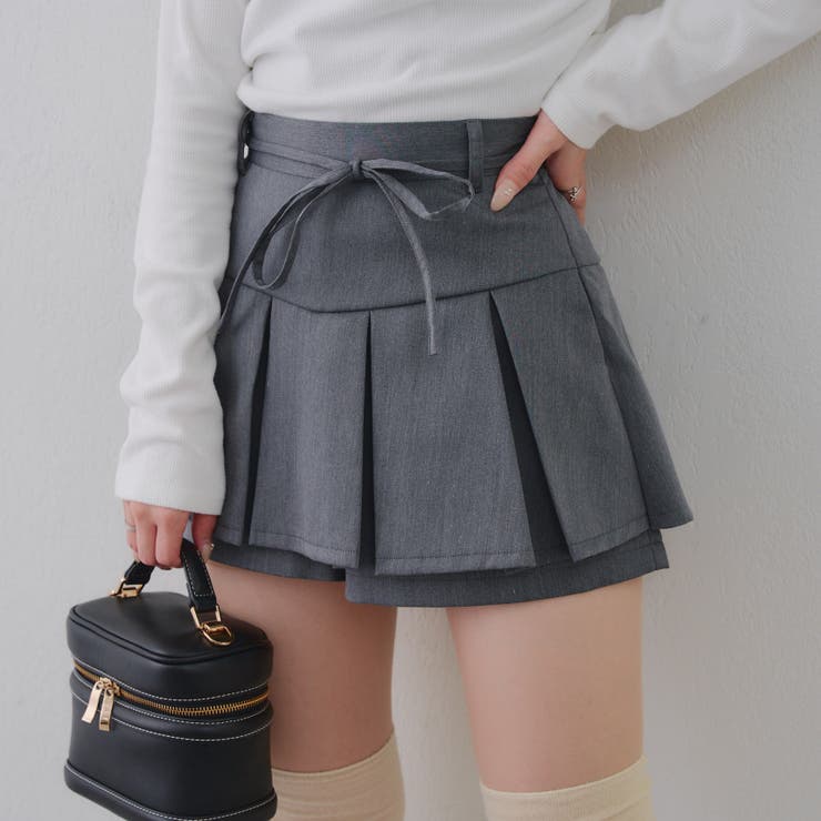 トップグレー | リボン付プリーツスカパン | RMAF　NICE CLAUP / OLIVE des OLIVE