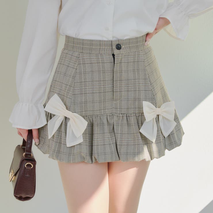 チェック | 【セットアップ対応】ミニバルーンスカート | RMAF　NICE CLAUP / OLIVE des OLIVE