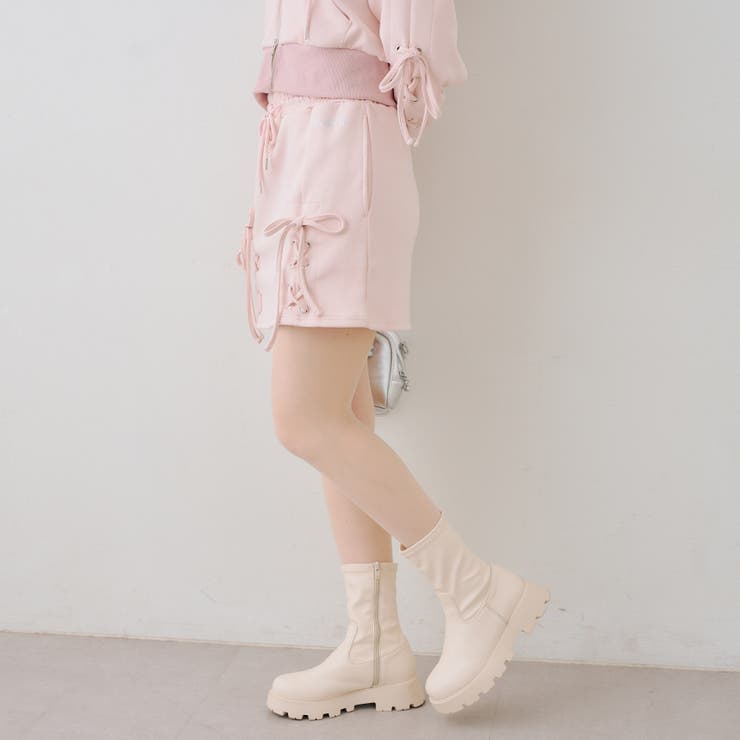 【セットアップ対応】ダンボールレースアップミニスカート | RMAF　NICE CLAUP / OLIVE des OLIVE | 詳細画像3 