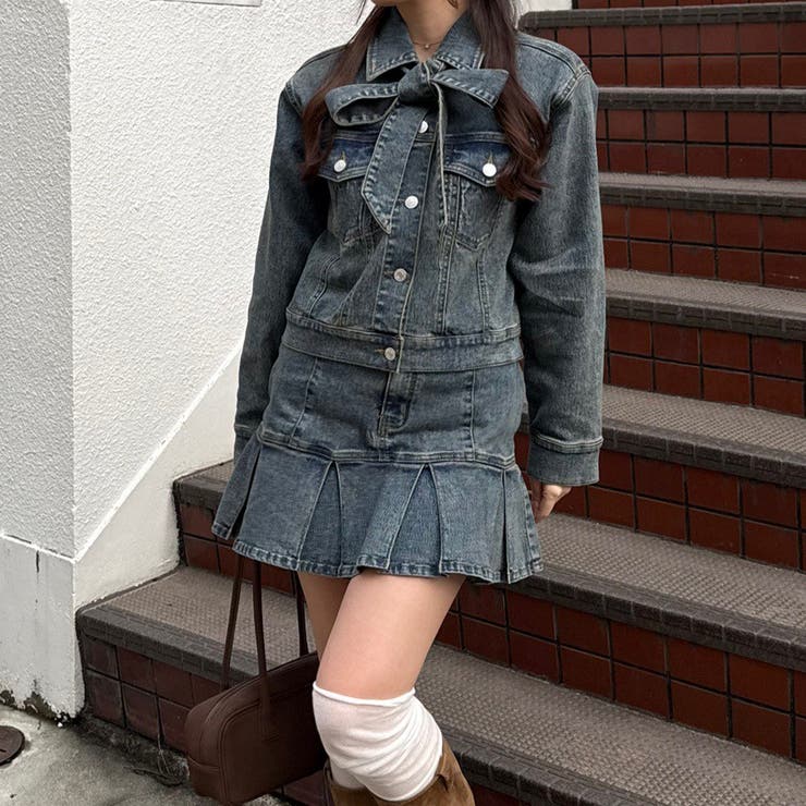 【セットアップ対応】デニムプリーツミニスカート | RMAF　NICE CLAUP / OLIVE des OLIVE | 詳細画像14 