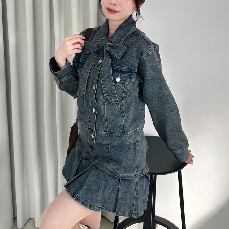 【セットアップ対応】デニムプリーツミニスカート | RMAF　NICE CLAUP / OLIVE des OLIVE | 詳細画像2 