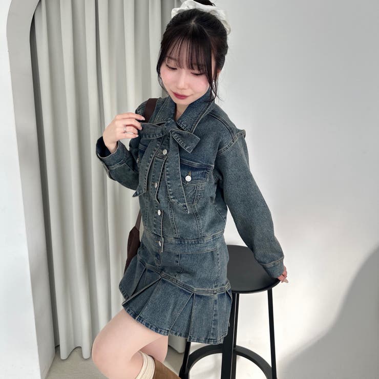 【セットアップ対応】デニムプリーツミニスカート | RMAF　NICE CLAUP / OLIVE des OLIVE | 詳細画像3 