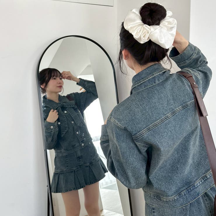 【セットアップ対応】デニムプリーツミニスカート | RMAF　NICE CLAUP / OLIVE des OLIVE | 詳細画像4 