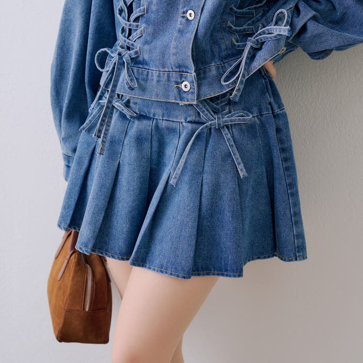 【セットアップ対応】レースアップミニプリーツスカート | RMAF　NICE CLAUP / OLIVE des OLIVE | 詳細画像2 