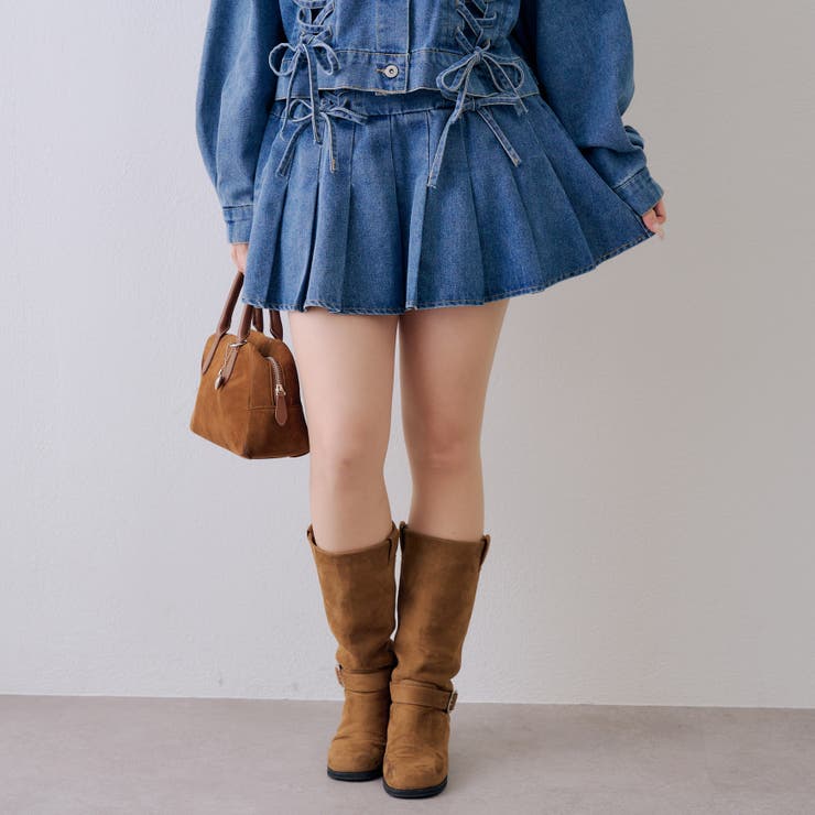 【セットアップ対応】レースアップミニプリーツスカート | RMAF　NICE CLAUP / OLIVE des OLIVE | 詳細画像3 