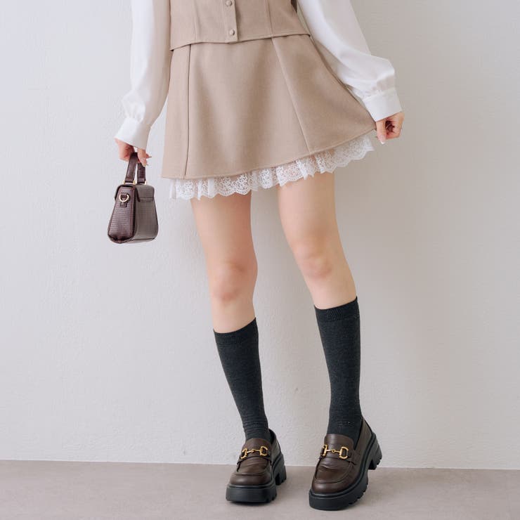 【セットアップ対応】裾レースミニスカート | RMAF　NICE CLAUP / OLIVE des OLIVE | 詳細画像3 