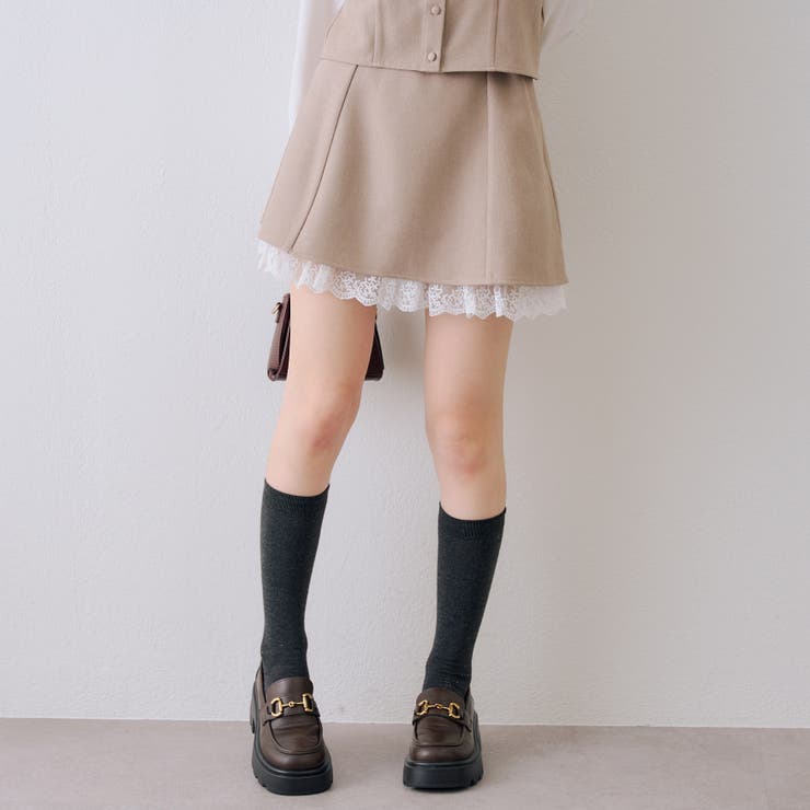 【セットアップ対応】裾レースミニスカート | RMAF　NICE CLAUP / OLIVE des OLIVE | 詳細画像4 