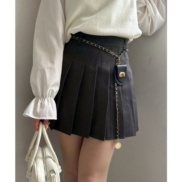 チャーム付プリーツミニスカート | NICE CLAUP / OLIVE des OLIVE　OUTLET | 詳細画像2 