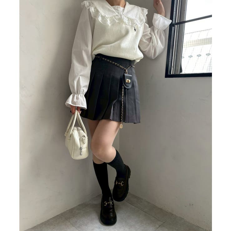 チャーム付プリーツミニスカート | NICE CLAUP / OLIVE des OLIVE　OUTLET | 詳細画像4 