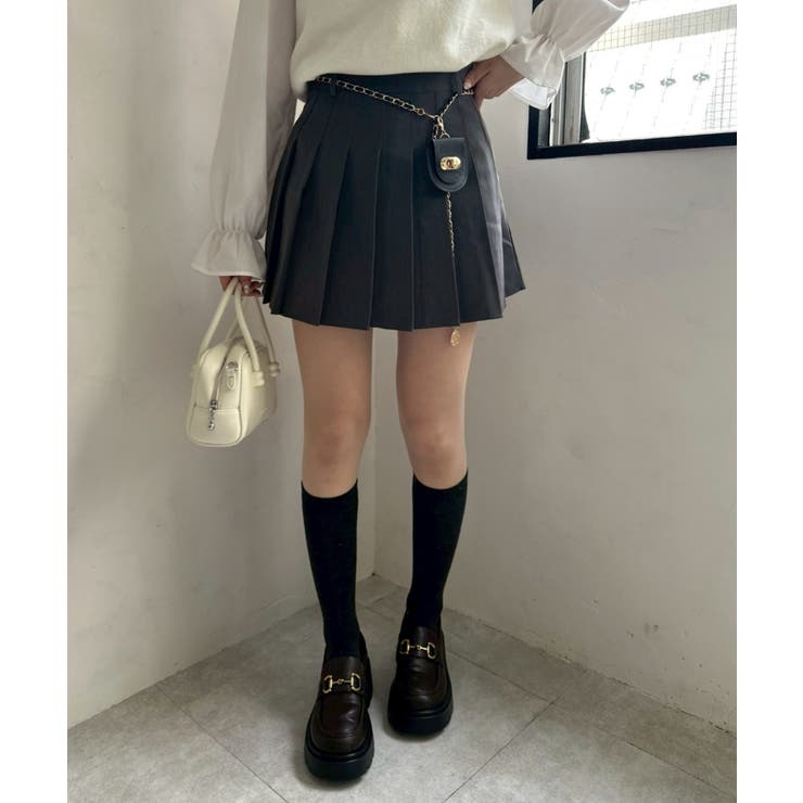 チャーム付プリーツミニスカート | NICE CLAUP / OLIVE des OLIVE　OUTLET | 詳細画像8 