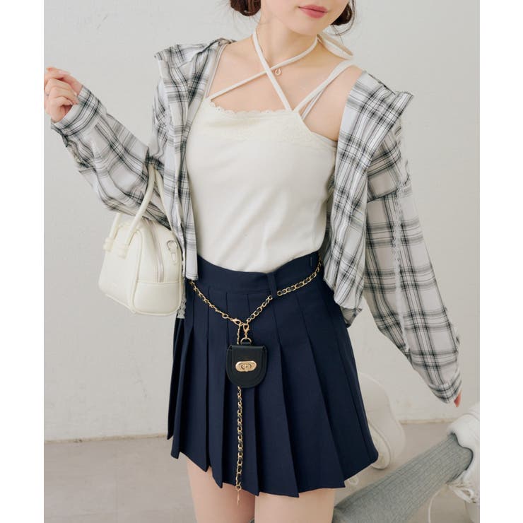 チャーム付プリーツミニスカート | NICE CLAUP / OLIVE des OLIVE　OUTLET | 詳細画像48 