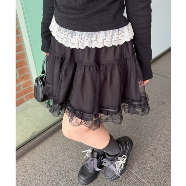 ブラック | 重ねチュールミニスカート | RMAF　NICE CLAUP / OLIVE des OLIVE