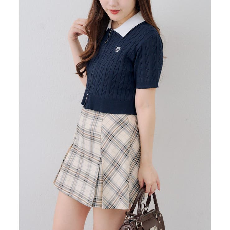 チェックプリーツミニスカート | NICE CLAUP / OLIVE des OLIVE　OUTLET | 詳細画像4 