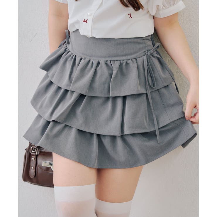 【セットアップ対応】サイドリボンティアードミニスカート | RMAF　NICE CLAUP / OLIVE des OLIVE | 詳細画像2 