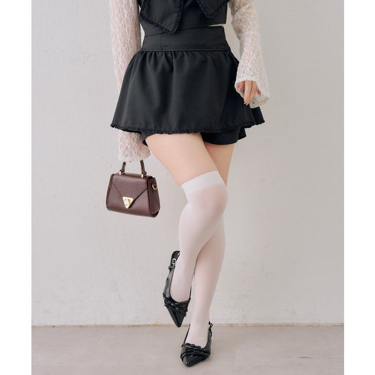 ブラック | 【セットアップ対応】レース付フリフリスカパン | RMAF　NICE CLAUP / OLIVE des OLIVE