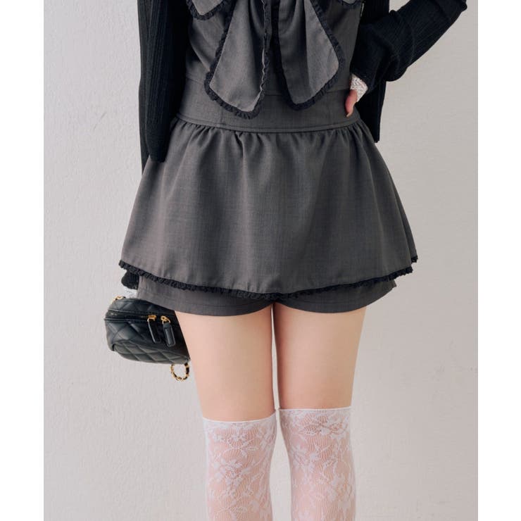 チャコール | 【セットアップ対応】レース付フリフリスカパン | RMAF　NICE CLAUP / OLIVE des OLIVE