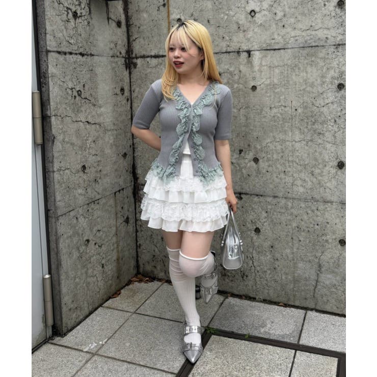 レース×シフォンミニスカート | RMAF　NICE CLAUP / OLIVE des OLIVE | 詳細画像4 