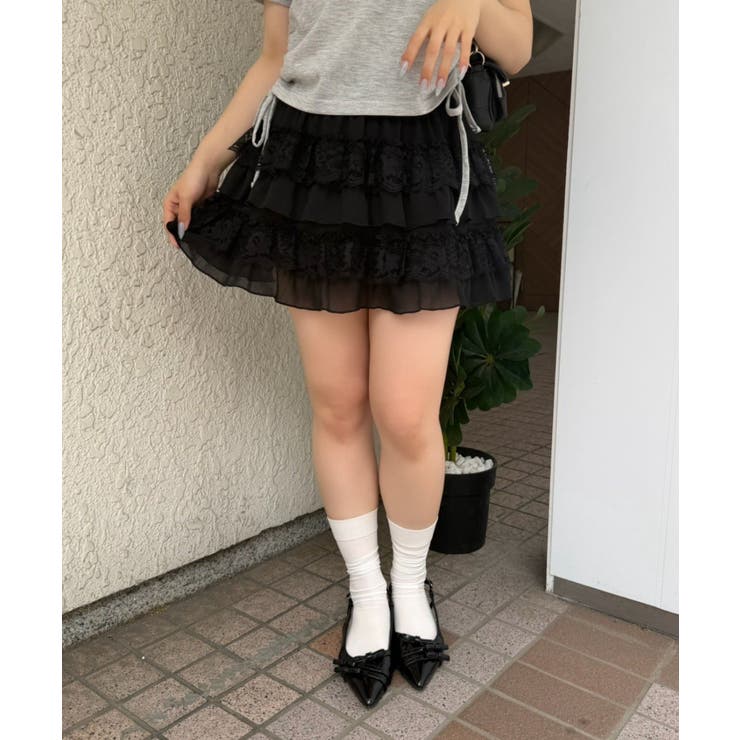 レース×シフォンミニスカート | RMAF　NICE CLAUP / OLIVE des OLIVE | 詳細画像8 