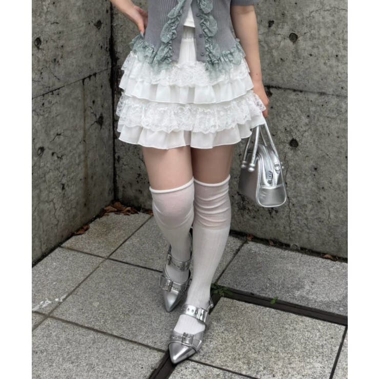 オフ | レース×シフォンミニスカート | RMAF　NICE CLAUP / OLIVE des OLIVE