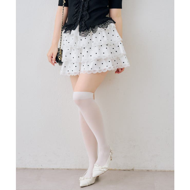 ドットレース段々ミニスカート[品番：OLOW0018238]｜RMAF NICE CLAUP