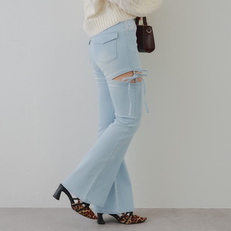 リボン付サイドスリットフレアパンツ | RMAF　NICE CLAUP / OLIVE des OLIVE | 詳細画像7 