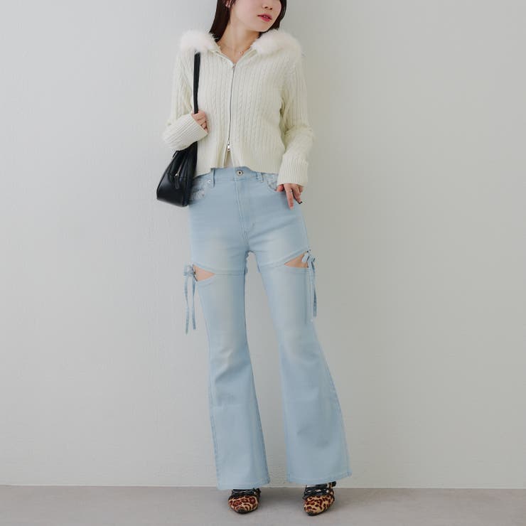 リボン付サイドスリットフレアパンツ | RMAF　NICE CLAUP / OLIVE des OLIVE | 詳細画像8 