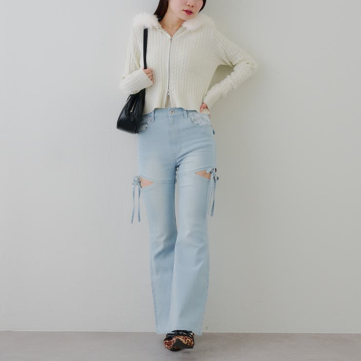 リボン付サイドスリットフレアパンツ | RMAF　NICE CLAUP / OLIVE des OLIVE | 詳細画像9 