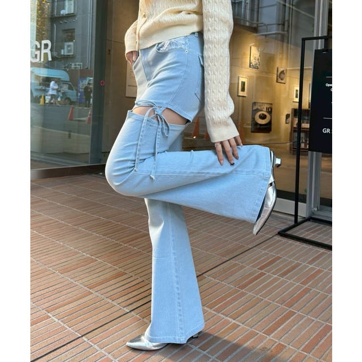 ブリーチ | リボン付サイドスリットフレアパンツ | RMAF　NICE CLAUP / OLIVE des OLIVE