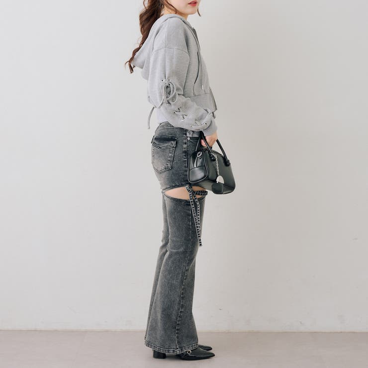 リボン付サイドスリットフレアパンツ | RMAF　NICE CLAUP / OLIVE des OLIVE | 詳細画像40 