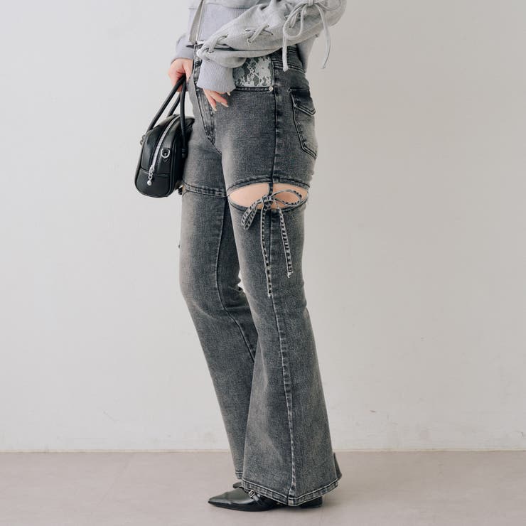 リボン付サイドスリットフレアパンツ | RMAF　NICE CLAUP / OLIVE des OLIVE | 詳細画像31 