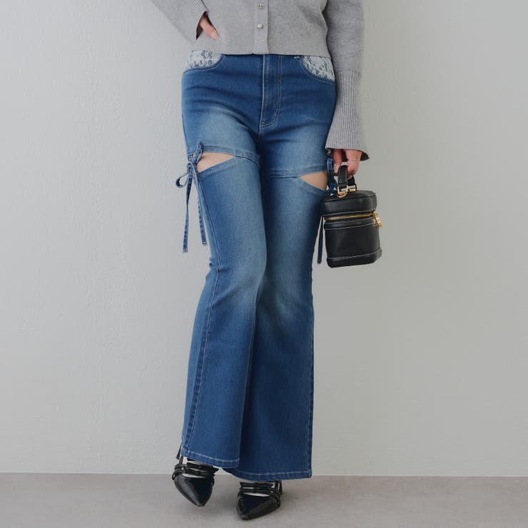 リボン付サイドスリットフレアパンツ | RMAF　NICE CLAUP / OLIVE des OLIVE | 詳細画像16 