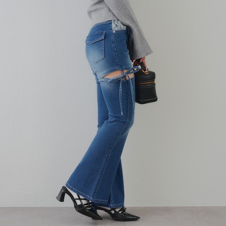 リボン付サイドスリットフレアパンツ | RMAF　NICE CLAUP / OLIVE des OLIVE | 詳細画像19 