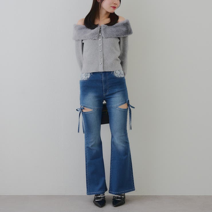 リボン付サイドスリットフレアパンツ | RMAF　NICE CLAUP / OLIVE des OLIVE | 詳細画像22 