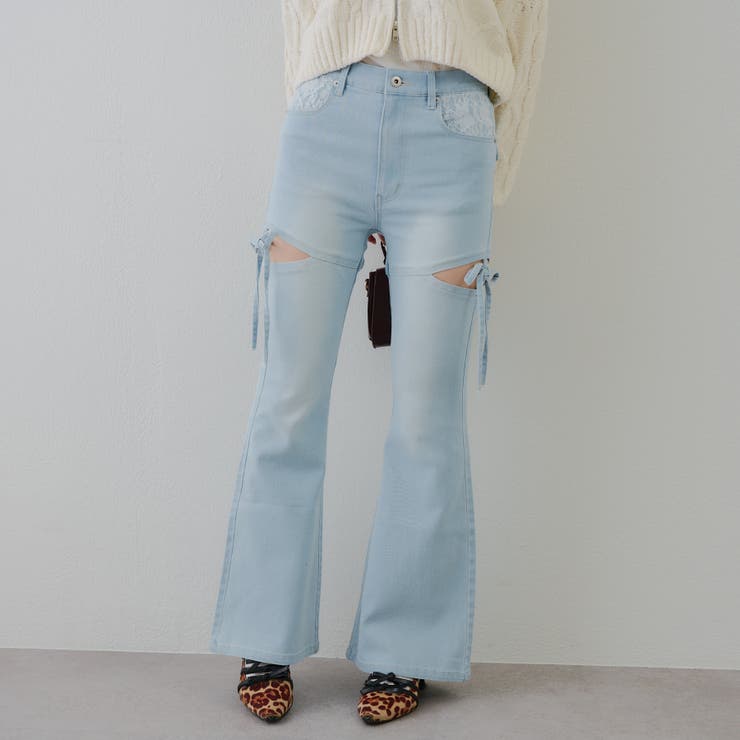 リボン付サイドスリットフレアパンツ | RMAF　NICE CLAUP / OLIVE des OLIVE | 詳細画像2 