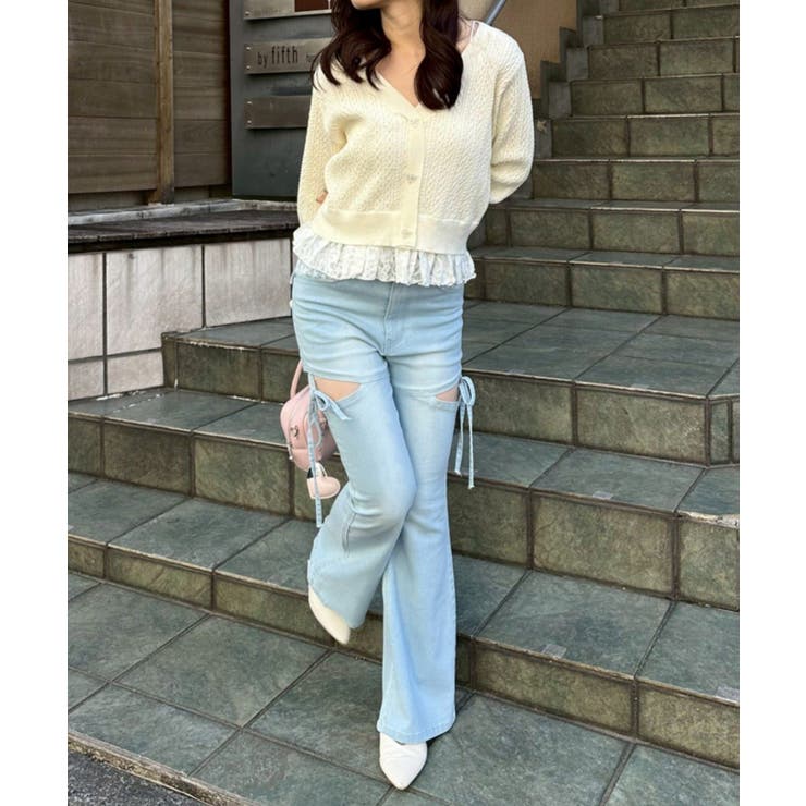 リボン付サイドスリットフレアパンツ | RMAF　NICE CLAUP / OLIVE des OLIVE | 詳細画像50 