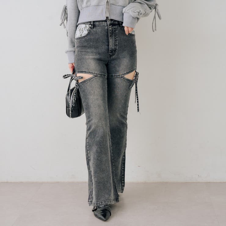 リボン付サイドスリットフレアパンツ | RMAF　NICE CLAUP / OLIVE des OLIVE | 詳細画像29 