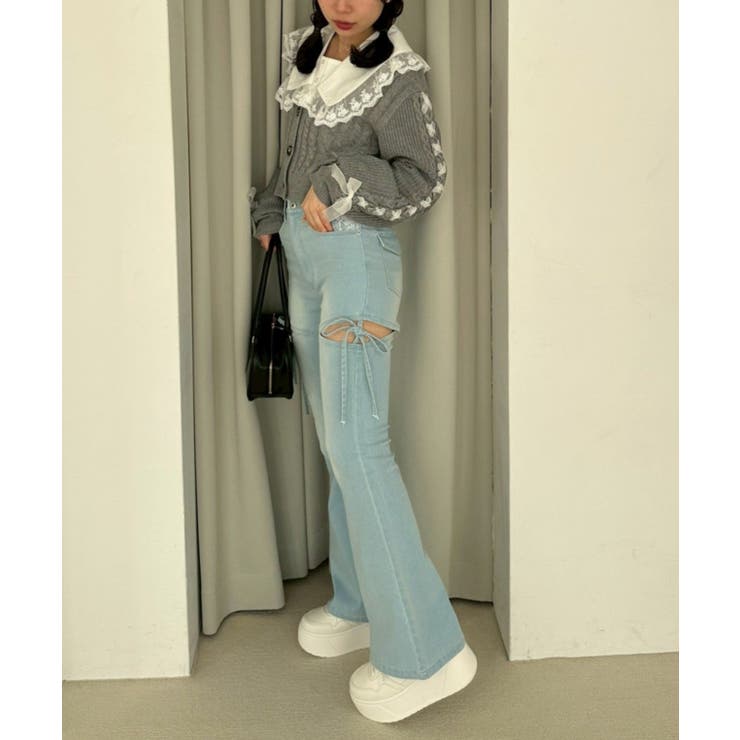 リボン付サイドスリットフレアパンツ | RMAF　NICE CLAUP / OLIVE des OLIVE | 詳細画像55 