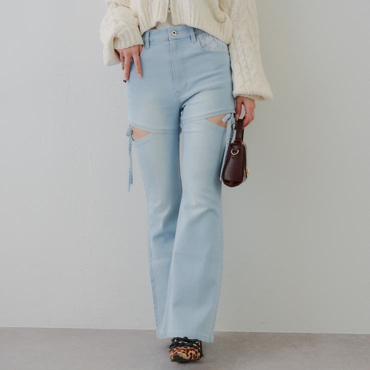 リボン付サイドスリットフレアパンツ | RMAF　NICE CLAUP / OLIVE des OLIVE | 詳細画像3 