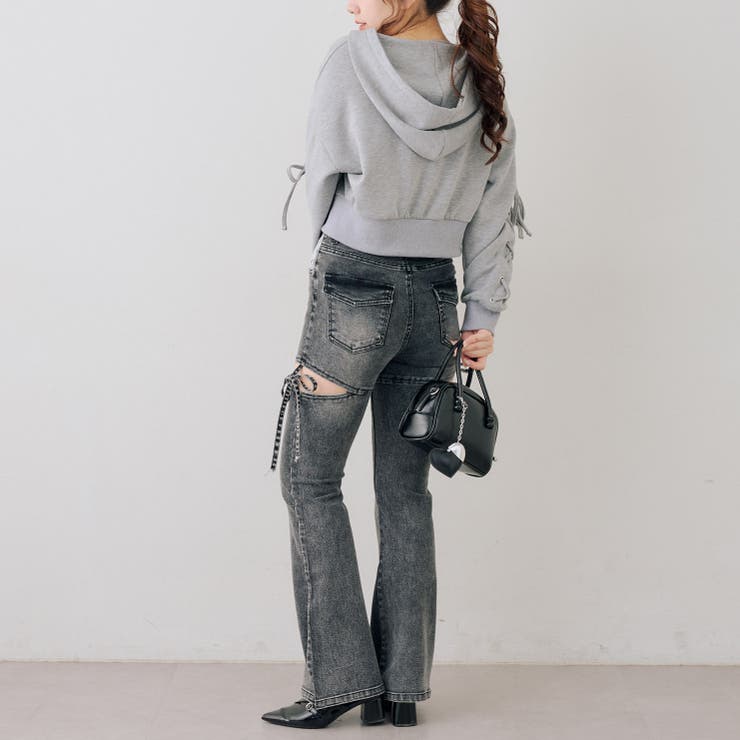 リボン付サイドスリットフレアパンツ | RMAF　NICE CLAUP / OLIVE des OLIVE | 詳細画像38 