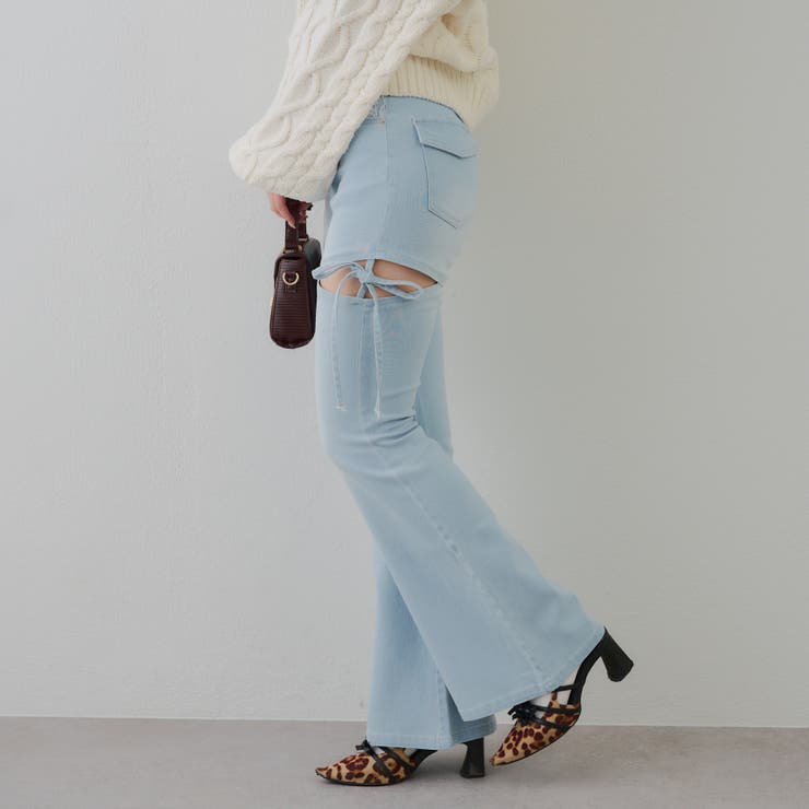 リボン付サイドスリットフレアパンツ | RMAF　NICE CLAUP / OLIVE des OLIVE | 詳細画像5 