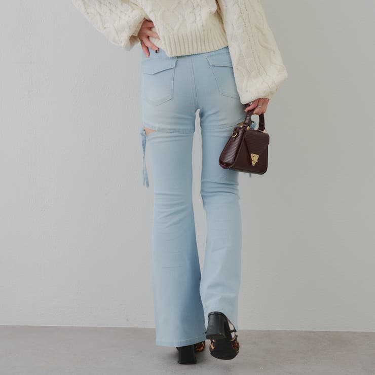 リボン付サイドスリットフレアパンツ | RMAF　NICE CLAUP / OLIVE des OLIVE | 詳細画像6 