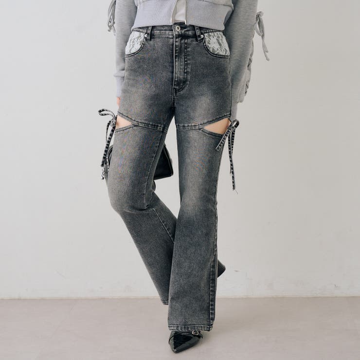 リボン付サイドスリットフレアパンツ | RMAF　NICE CLAUP / OLIVE des OLIVE | 詳細画像30 