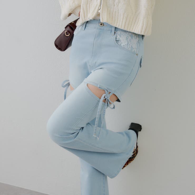 ブリーチ | リボン付サイドスリットフレアパンツ | RMAF　NICE CLAUP / OLIVE des OLIVE