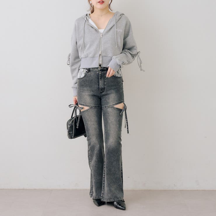 リボン付サイドスリットフレアパンツ | RMAF　NICE CLAUP / OLIVE des OLIVE | 詳細画像35 