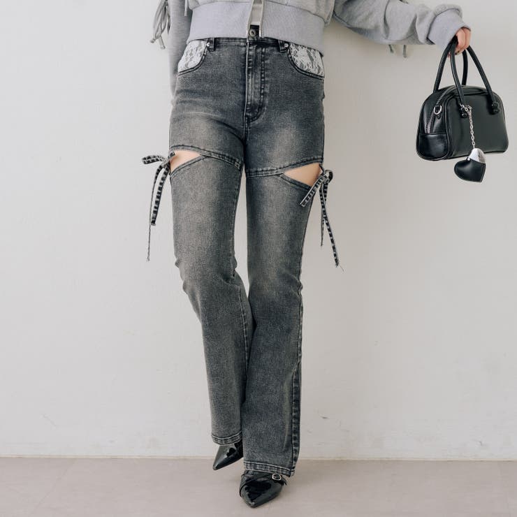 リボン付サイドスリットフレアパンツ | RMAF　NICE CLAUP / OLIVE des OLIVE | 詳細画像34 