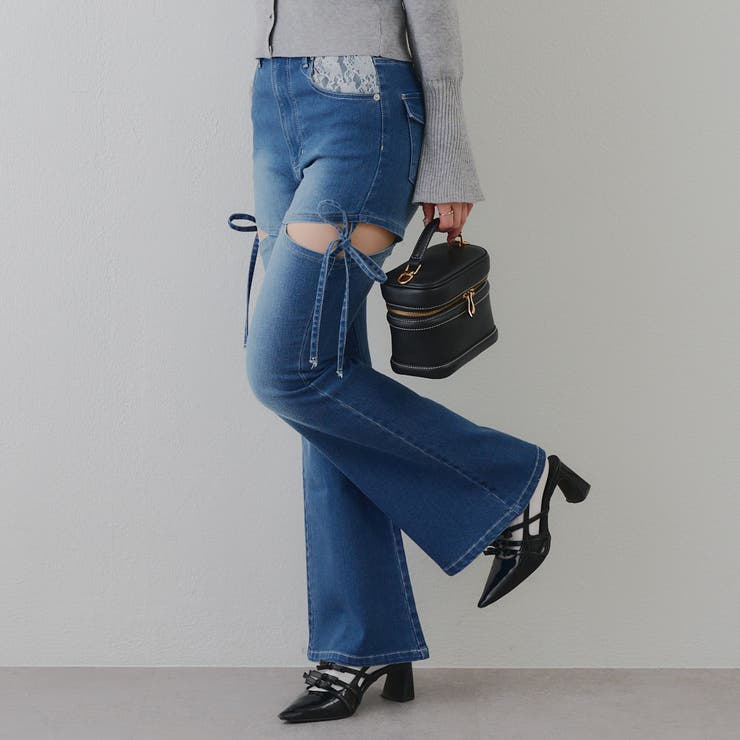 リボン付サイドスリットフレアパンツ | RMAF　NICE CLAUP / OLIVE des OLIVE | 詳細画像18 